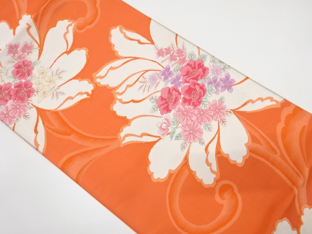 花唐草模様織り出し　袋帯